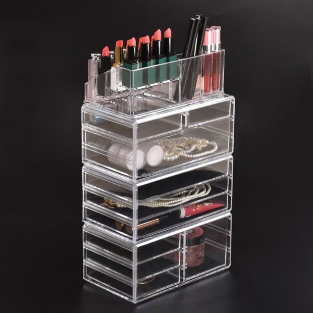 Cosmetic 10 Drawer Makeup Organizer Storage Jewellery Box Acrylic Image 2