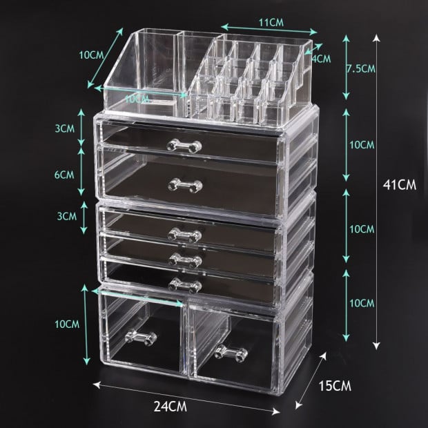 Cosmetic 7 Drawer Makeup Organizer Storage Jewellery Box Acrylic Image 6