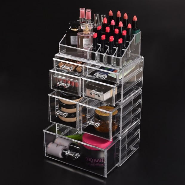 Clear Acrylic Cosmetic Organizer Jewellery Storage Box With 7 Drawers Image 2
