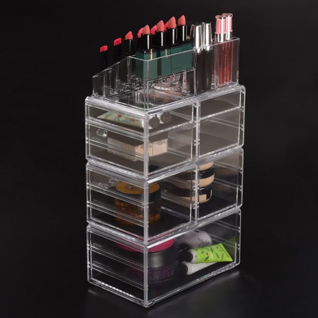 Clear Acrylic Cosmetic Organizer Jewellery Storage Box With 7 Drawers Image 3