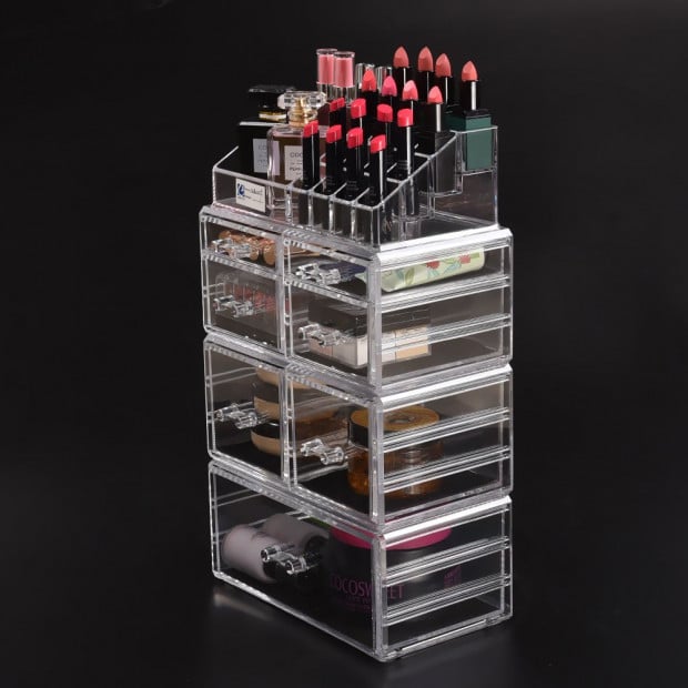 Clear Acrylic Cosmetic Organizer Jewellery Storage Box With 7 Drawers Image 4