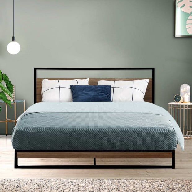 Metal Bed Frame Queen Size Mattress Base Foundation Black Dane Image 7