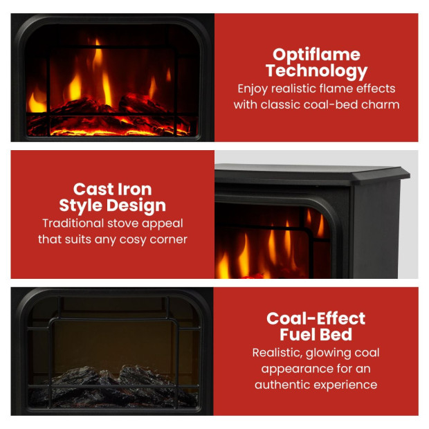 Dimplex 1.2kW MicroStove Optiflame Portable Electric Fire Stove Image 6