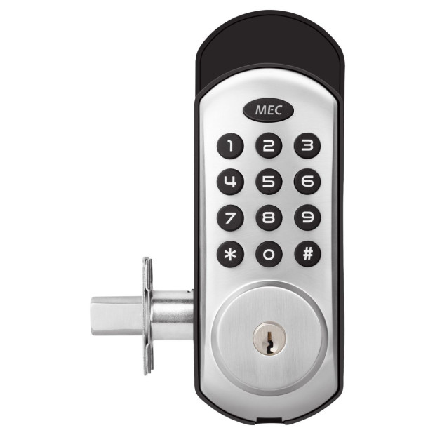 MEC Digital Motorised Smart Lock 20 User Codes Auto-Lock Backlit Keypad - Chrome Image 3