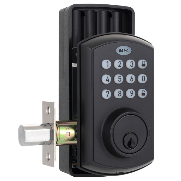 MEC Digital Motorised Smart Lock 50 User Codes Auto-Lock Backlit Keypad - Matte Black Image 2