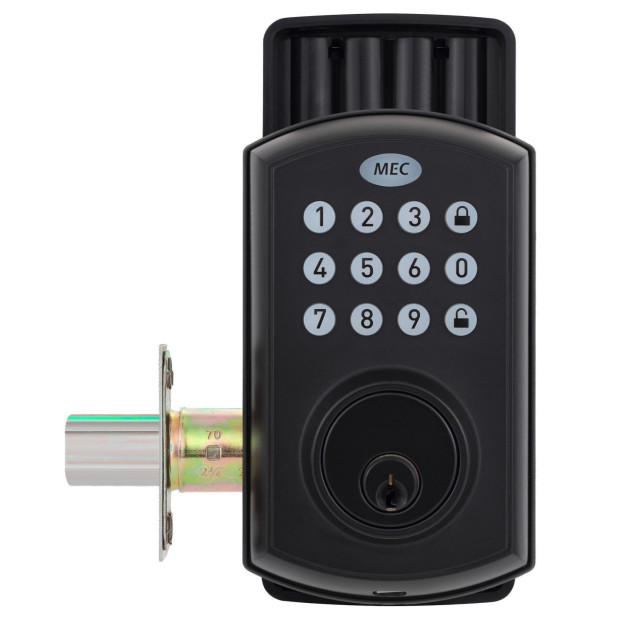 MEC Digital Motorised Smart Lock 50 User Codes Auto-Lock Backlit Keypad - Matte Black Image 3
