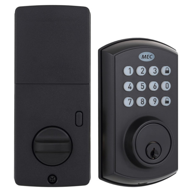 MEC Digital Motorised Smart Lock 50 User Codes Auto-Lock Backlit Keypad - Matte Black Image 4