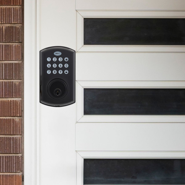 MEC Digital Motorised Smart Lock 50 User Codes Auto-Lock Backlit Keypad - Matte Black Image 7