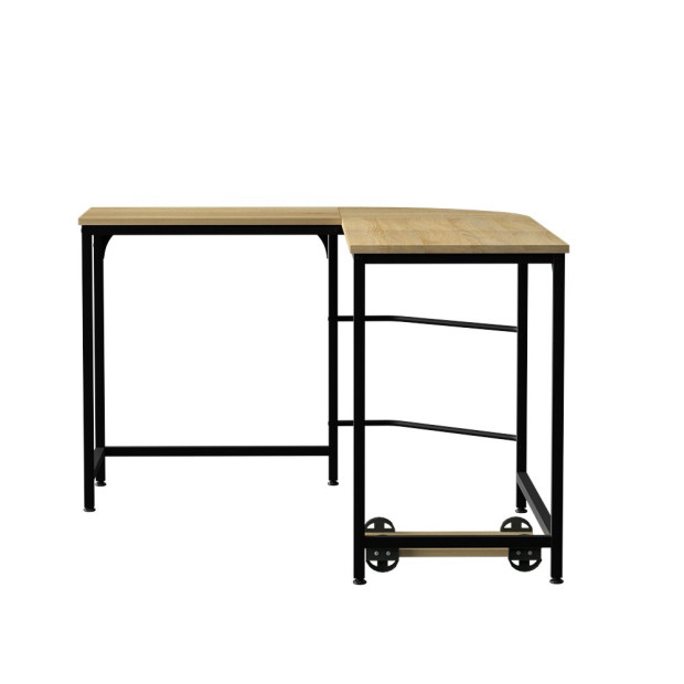 Corner Computer Desk L-shaped Student Home Office Study Table Oak Image 4