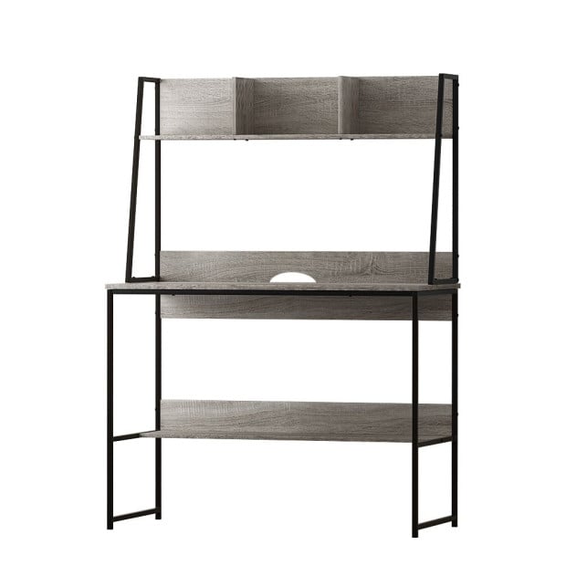 Computer Desk Office Desks Study Table Grey Bookshelf Storage