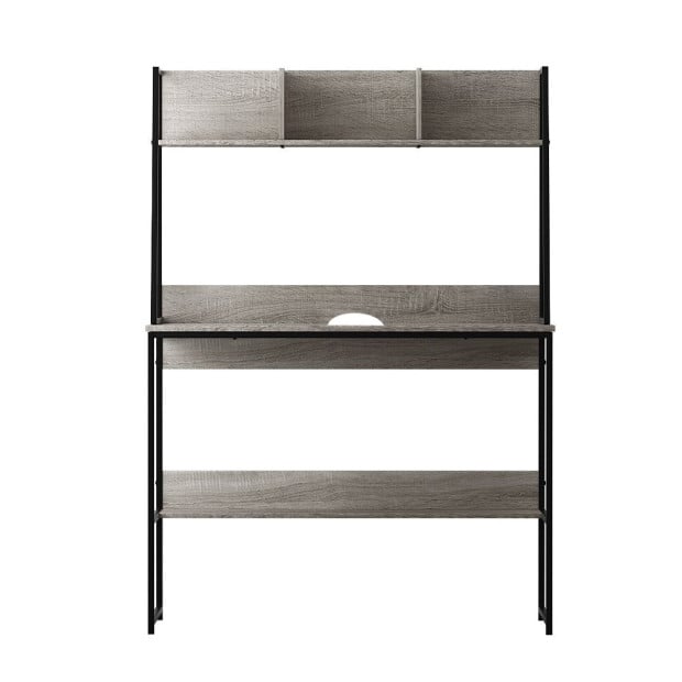 Computer Desk Office Desks Study Table Grey Bookshelf Storage Image 3