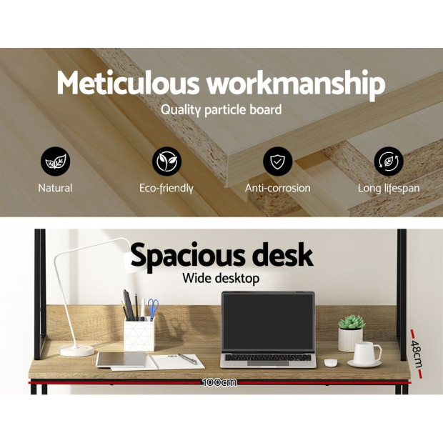 Computer Desk Office Desks Study Table Workstation Bookshelf Storage Image 6