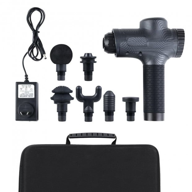 lectric Massager Vibration 6 Heads Muscle Percussion Therapy Gun Image 3