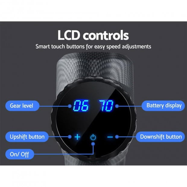 lectric Massager Vibration 6 Heads Muscle Percussion Therapy Gun Image 5