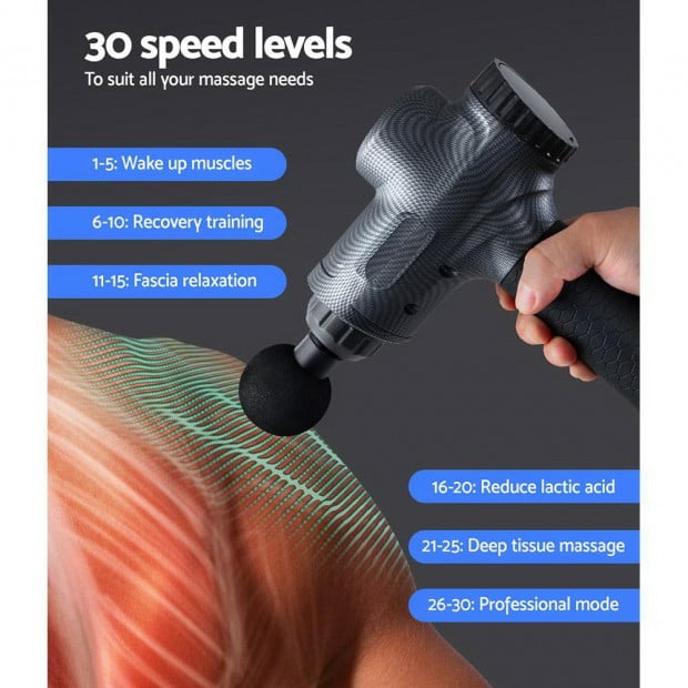 lectric Massager Vibration 6 Heads Muscle Percussion Therapy Gun Image 6