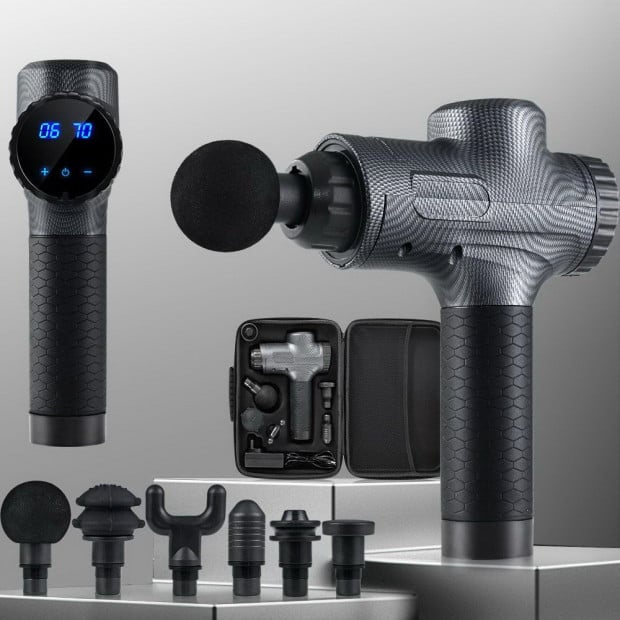 lectric Massager Vibration 6 Heads Muscle Percussion Therapy Gun Image 7