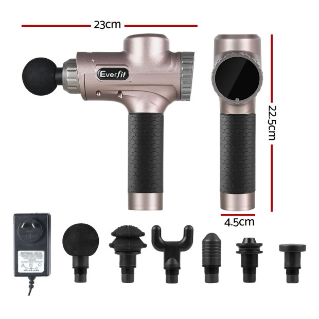 Massage Gun 6 Heads Electric Massager Vibration Therapy Percussion LCD Image 2
