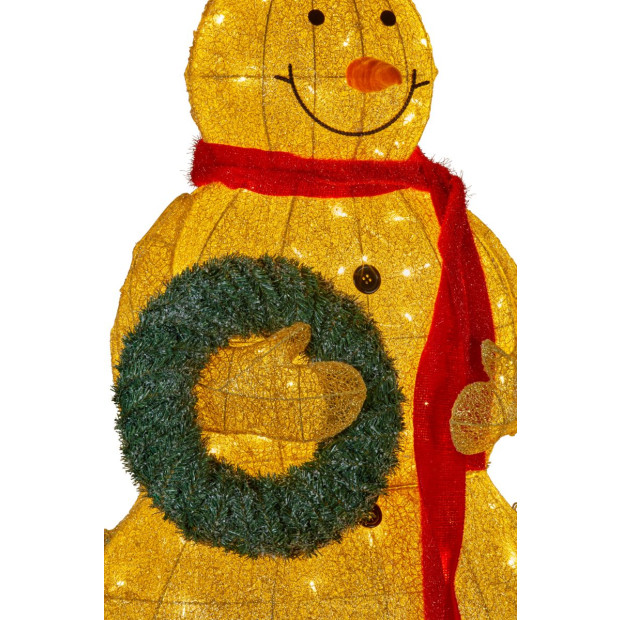 150cm Gold Outdoor Christmas Snowman with Lights Image 3