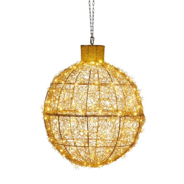 Christmas Display Bauble with Gold Lights- Indoor/Outdoor - 50cm