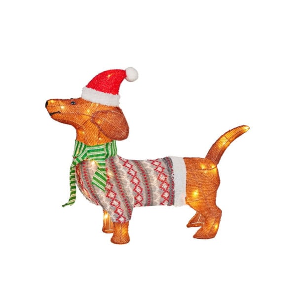 Christabelle Christmas Dachshund Display with Lights - Indoor/Outdoor 57cm Image 2