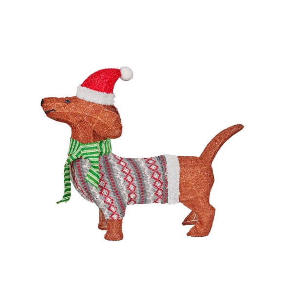 Christabelle Christmas Dachshund Display with Lights - Indoor/Outdoor 57cm Image 3