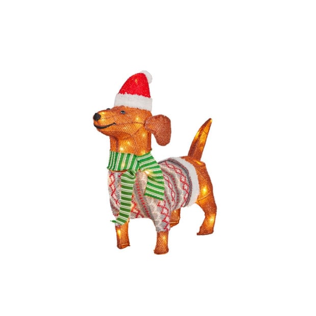 Christabelle Christmas Dachshund Display with Lights - Indoor/Outdoor 57cm