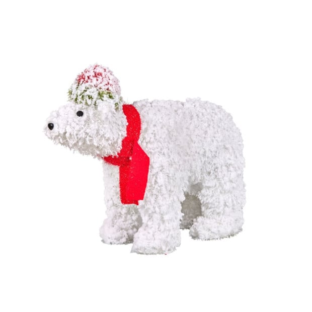 Christmas Polar Bear with Lights & Snowy Finish - 43cm Image 2