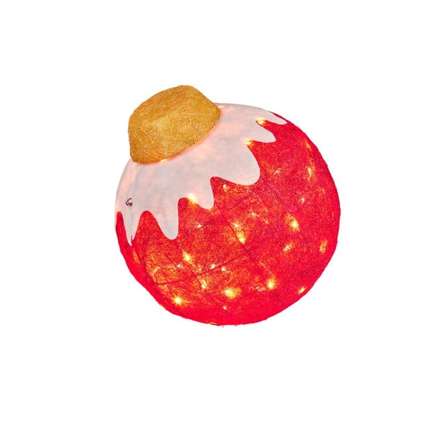 Christmas Bauble Display with Lights- Red Indoor/Outdoor 50cm
