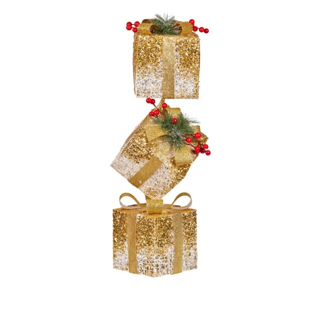 Christmas Present Display Stack with Light 63cm Image 2