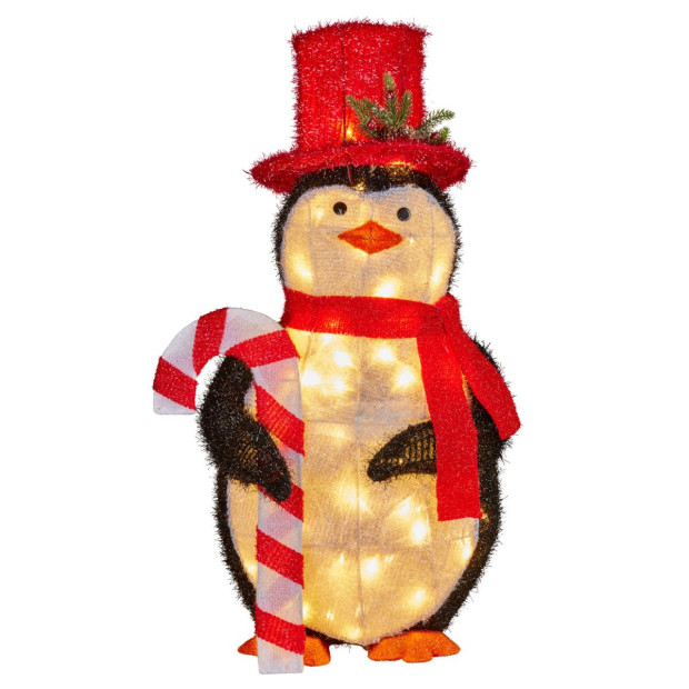 Christmas Penguin Display with Lights Indoor/Outdoor 80cm Image 2