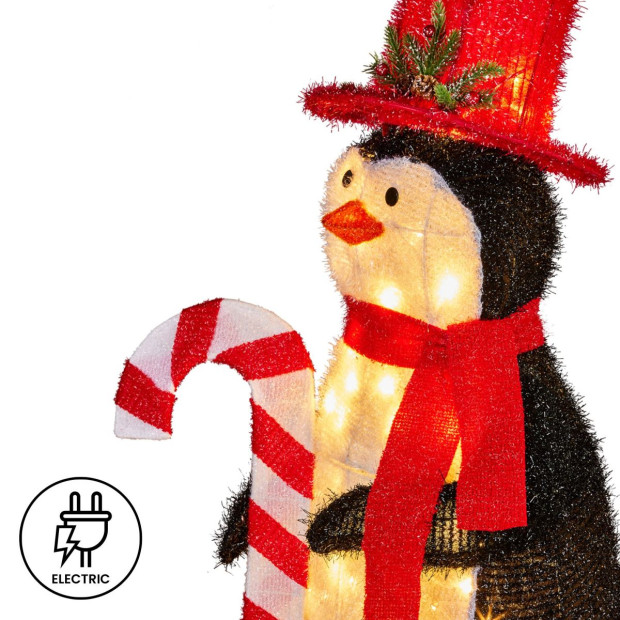 Christmas Penguin Display with Lights Indoor/Outdoor 80cm Image 5