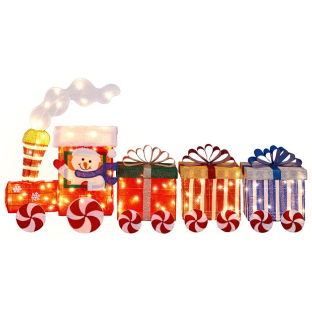 Christmas Train & 3 Carriages with Lights Indoor/Outdoor Image 2