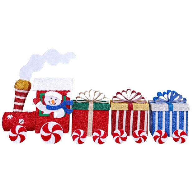 Christmas Train & 3 Carriages with Lights Indoor/Outdoor Image 3