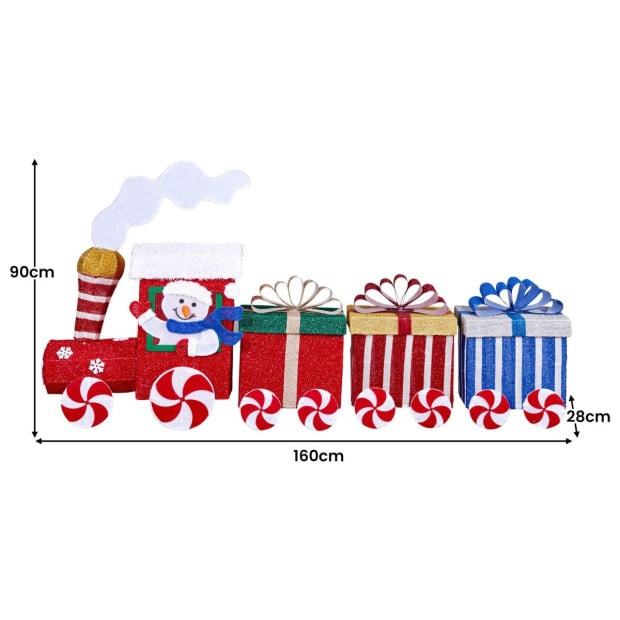 Christmas Train & 3 Carriages with Lights Indoor/Outdoor Image 4