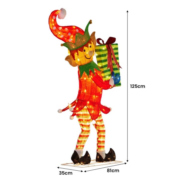 Christmas Elf Display with Lights - 125cm Image 4
