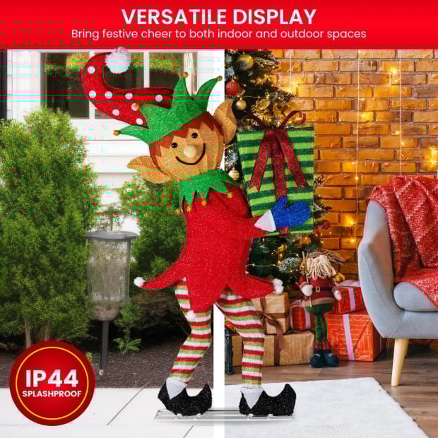 Christmas Elf Display with Lights - 125cm Image 6