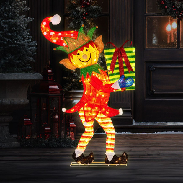 Christmas Elf Display with Lights - 125cm Image 7