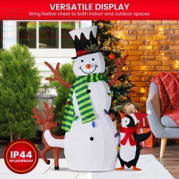 Christmas Snowman Display with Lights and Animals - 121cm Image 6