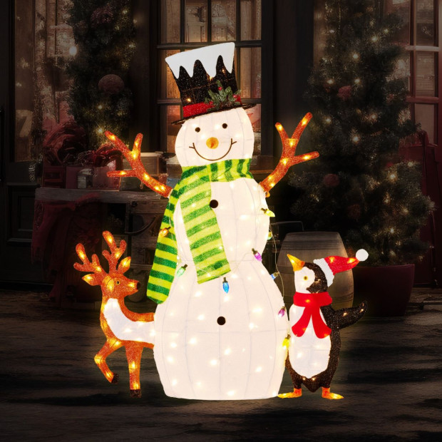 Christmas Snowman Display with Lights and Animals - 121cm Image 7
