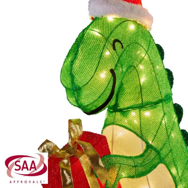 Christmas Dinosaur Display with Lights - 90cm Image 5