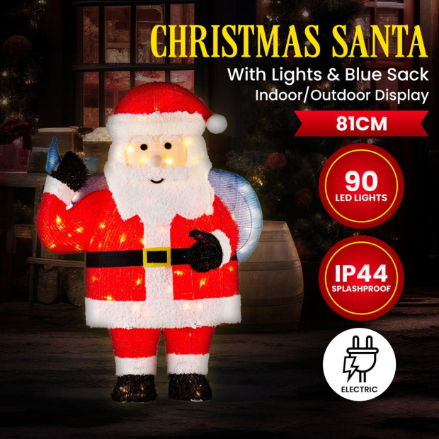 Christmas Santa Display with Lights - 81cm