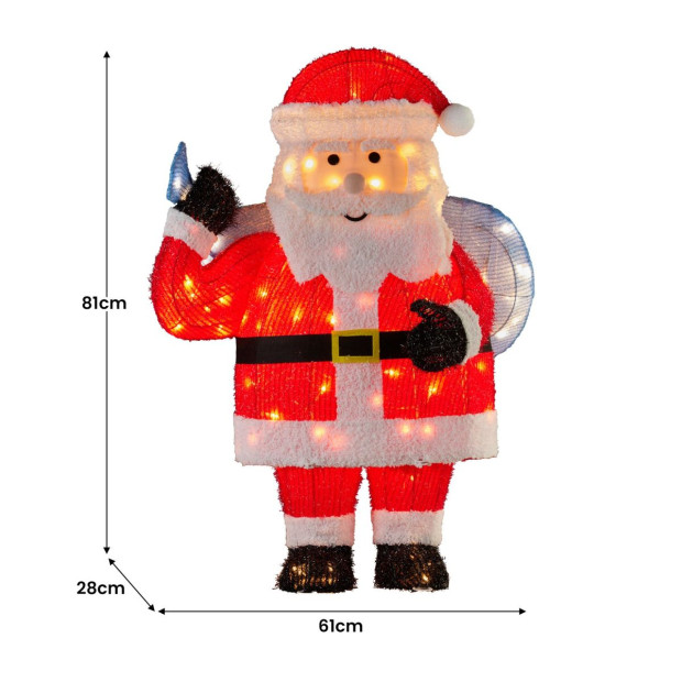 Christmas Santa Display with Lights - 81cm Image 4