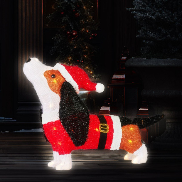 Dachshund Christmas Display Dog with Lights - 67cm Image 7