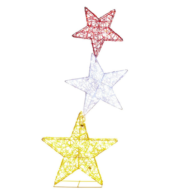 Triple Star Christmas Display with Lights - 120cm Image 2