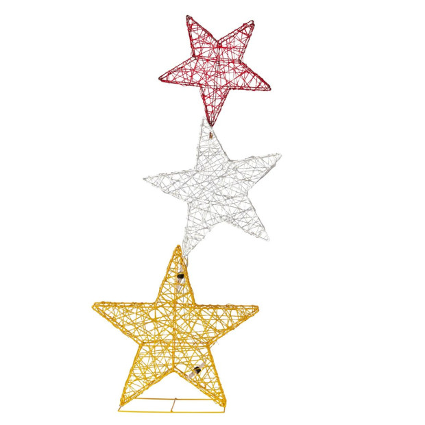Triple Star Christmas Display with Lights - 120cm Image 3