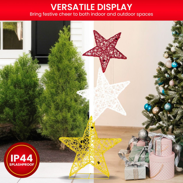 Triple Star Christmas Display with Lights - 120cm Image 6