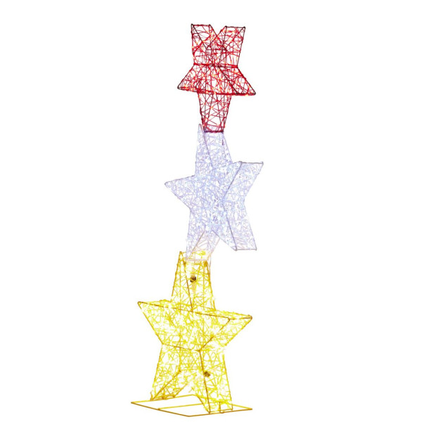 Triple Star Christmas Display with Lights - 120cm Image 8