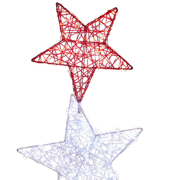 Triple Star Christmas Display with Lights - 120cm Image 9