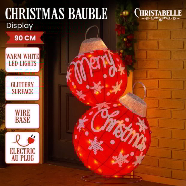 Christabelle Oversized Glitter Christmas Bauble for Indoor Outdoor Display