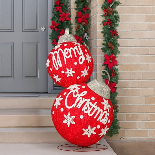 Christabelle Oversized Glitter Christmas Bauble for Indoor Outdoor Display Image 8